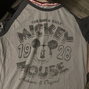 Gray Mickey Mouse Graphic T-Shirt